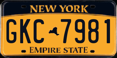 NY license plate GKC7981