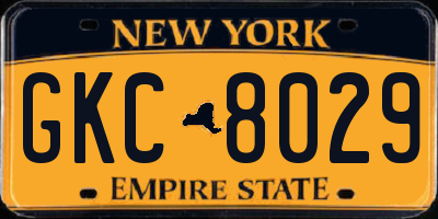 NY license plate GKC8029