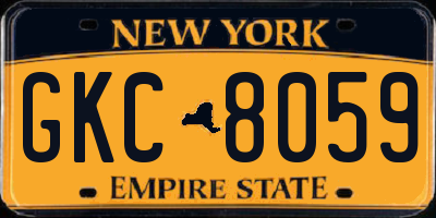 NY license plate GKC8059