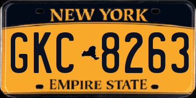 NY license plate GKC8263