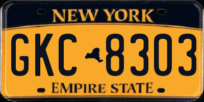 NY license plate GKC8303