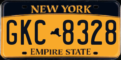 NY license plate GKC8328