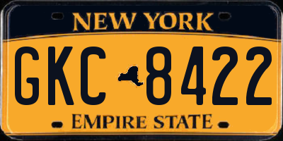 NY license plate GKC8422