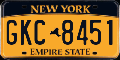 NY license plate GKC8451