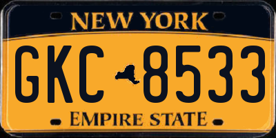 NY license plate GKC8533