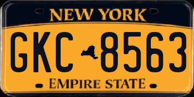 NY license plate GKC8563