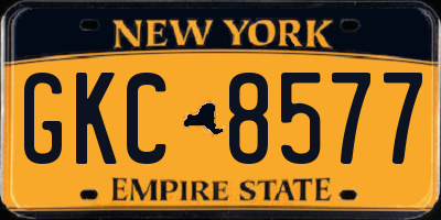 NY license plate GKC8577