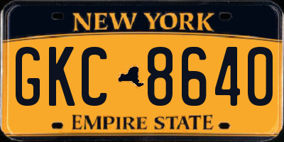 NY license plate GKC8640