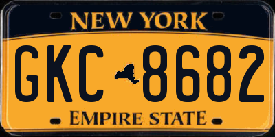 NY license plate GKC8682