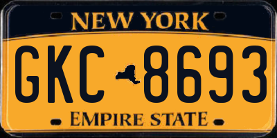 NY license plate GKC8693