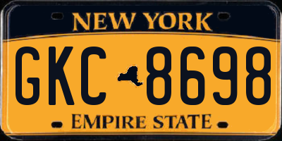 NY license plate GKC8698