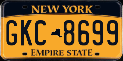NY license plate GKC8699