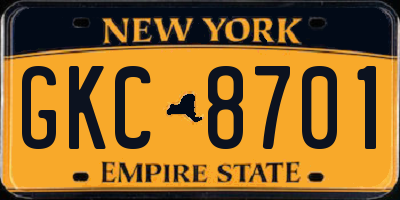 NY license plate GKC8701