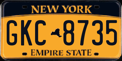NY license plate GKC8735