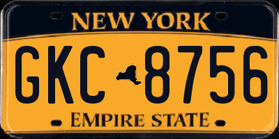 NY license plate GKC8756