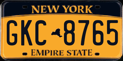 NY license plate GKC8765