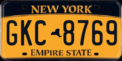 NY license plate GKC8769