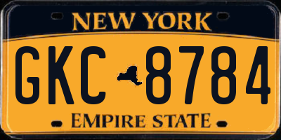 NY license plate GKC8784