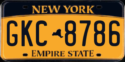 NY license plate GKC8786