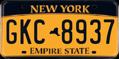 NY license plate GKC8937
