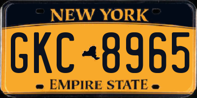 NY license plate GKC8965