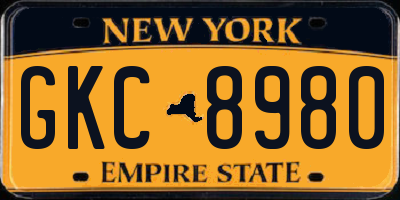 NY license plate GKC8980