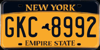 NY license plate GKC8992