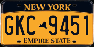 NY license plate GKC9451