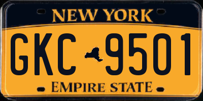 NY license plate GKC9501