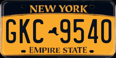 NY license plate GKC9540