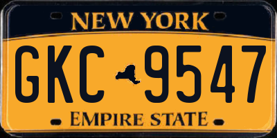 NY license plate GKC9547