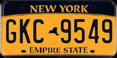NY license plate GKC9549