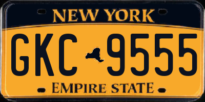 NY license plate GKC9555