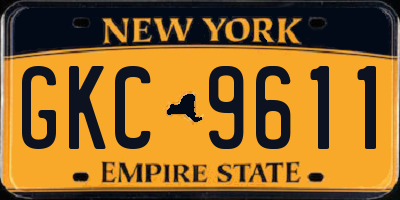 NY license plate GKC9611
