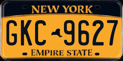 NY license plate GKC9627