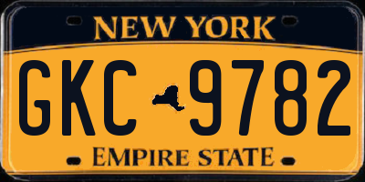 NY license plate GKC9782