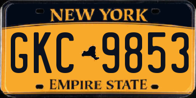 NY license plate GKC9853