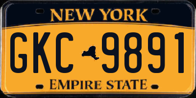NY license plate GKC9891