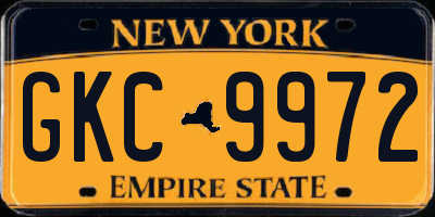 NY license plate GKC9972
