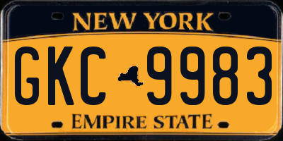 NY license plate GKC9983