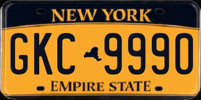 NY license plate GKC9990