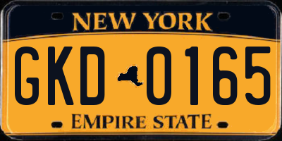 NY license plate GKD0165