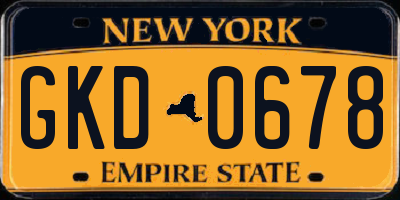 NY license plate GKD0678