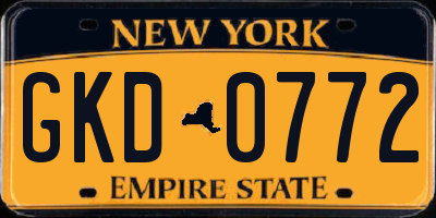 NY license plate GKD0772