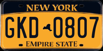 NY license plate GKD0807