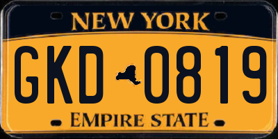 NY license plate GKD0819