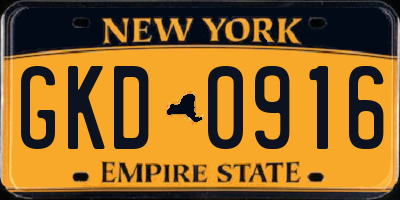 NY license plate GKD0916