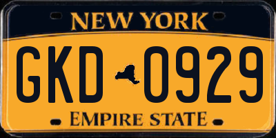 NY license plate GKD0929