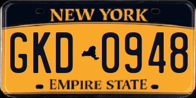 NY license plate GKD0948