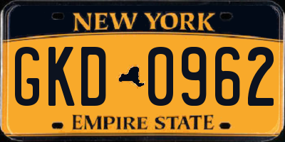 NY license plate GKD0962